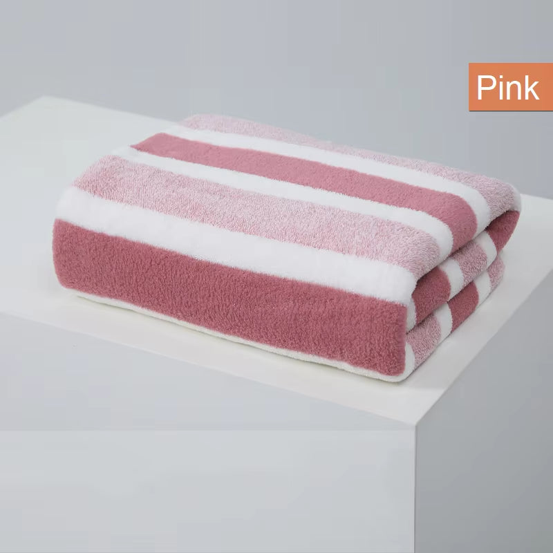 Striped Pattern Towel Set Soft Hand Towel Bath Towel Quick Drying Absorbent Towels for Bathroom