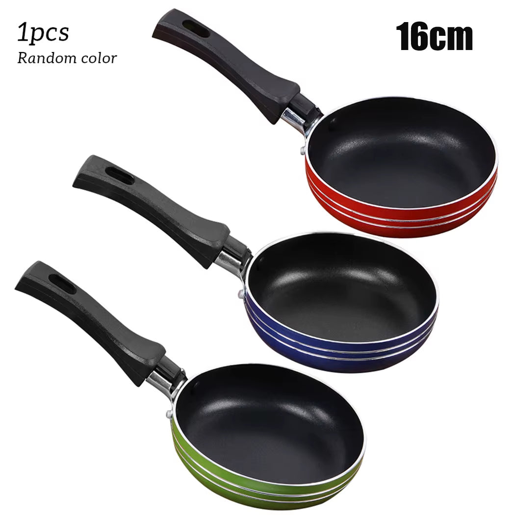 12Cm/14Cm/16/18Cm Mini Frying Pan Non-Stick Steel Frypan Pot Saucepan Random Color for Cookware Kitchen Cookware