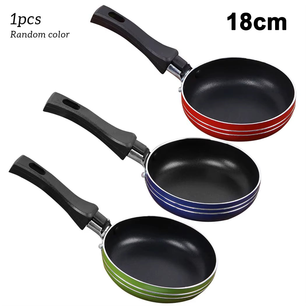 12Cm/14Cm/16/18Cm Mini Frying Pan Non-Stick Steel Frypan Pot Saucepan Random Color for Cookware Kitchen Cookware
