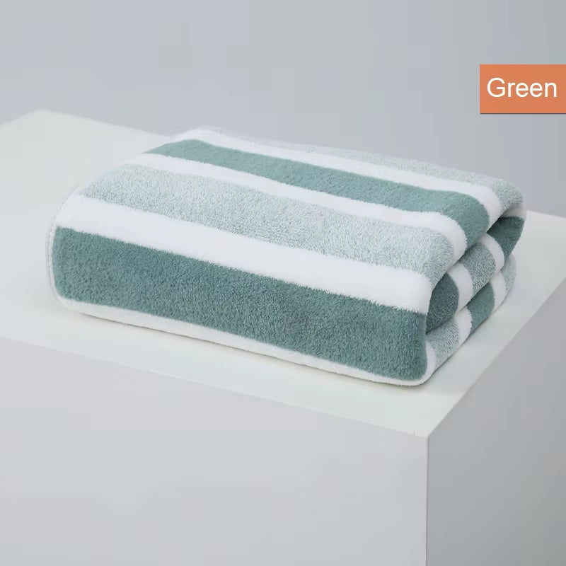 Striped Pattern Towel Set Soft Hand Towel Bath Towel Quick Drying Absorbent Towels for Bathroom