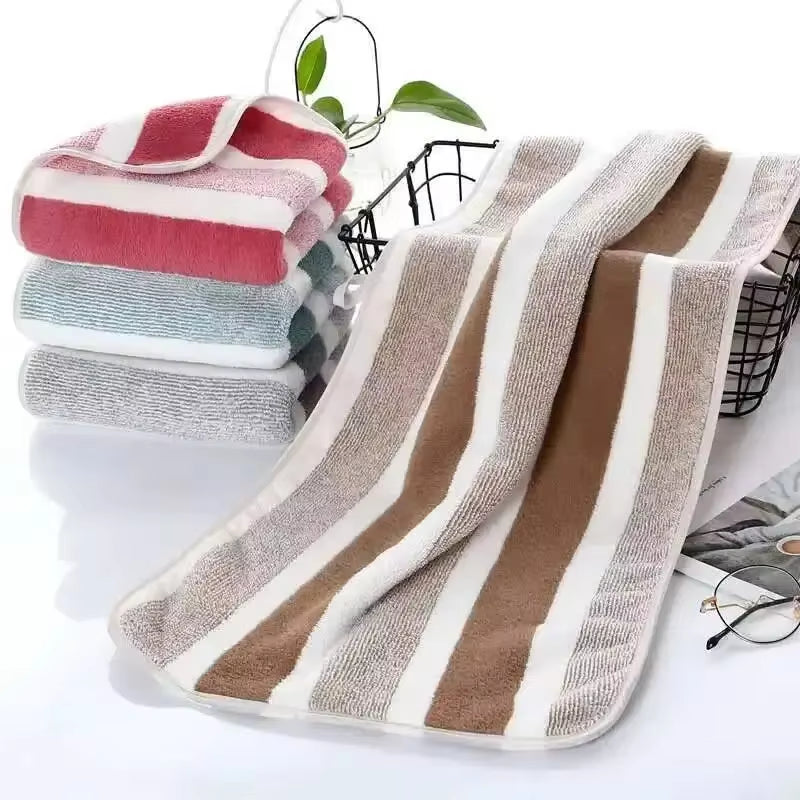 Striped Pattern Towel Set Soft Hand Towel Bath Towel Quick Drying Absorbent Towels for Bathroom