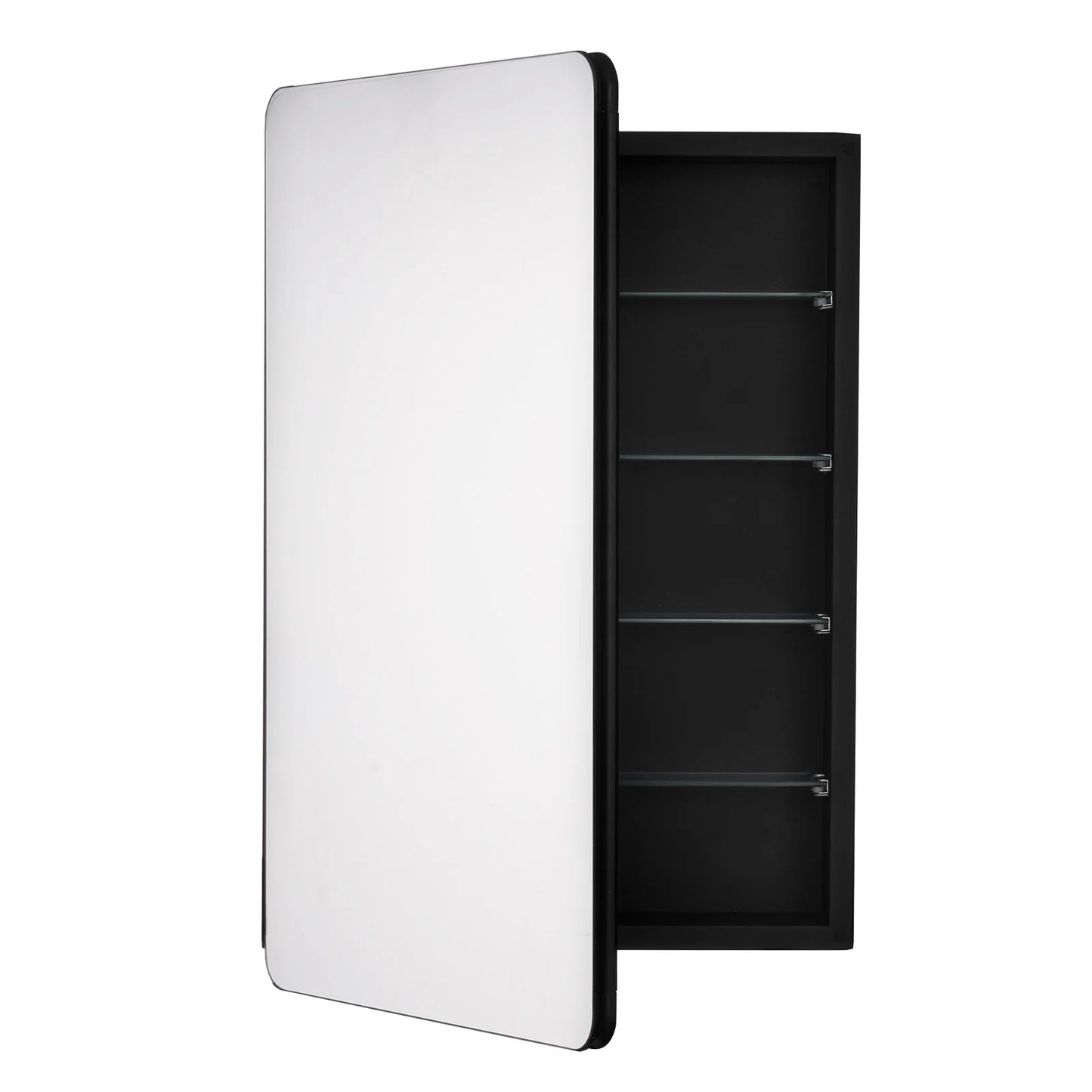 Medicine Cabinet, 20 X 30 Inch, Medicine Cabinet for Bathroom with Mirror, Aluminum Frame Bathroom Wall Cabinet, 4-Layer Adjustable Shelves, Recessed & Wall-Mounted Installation