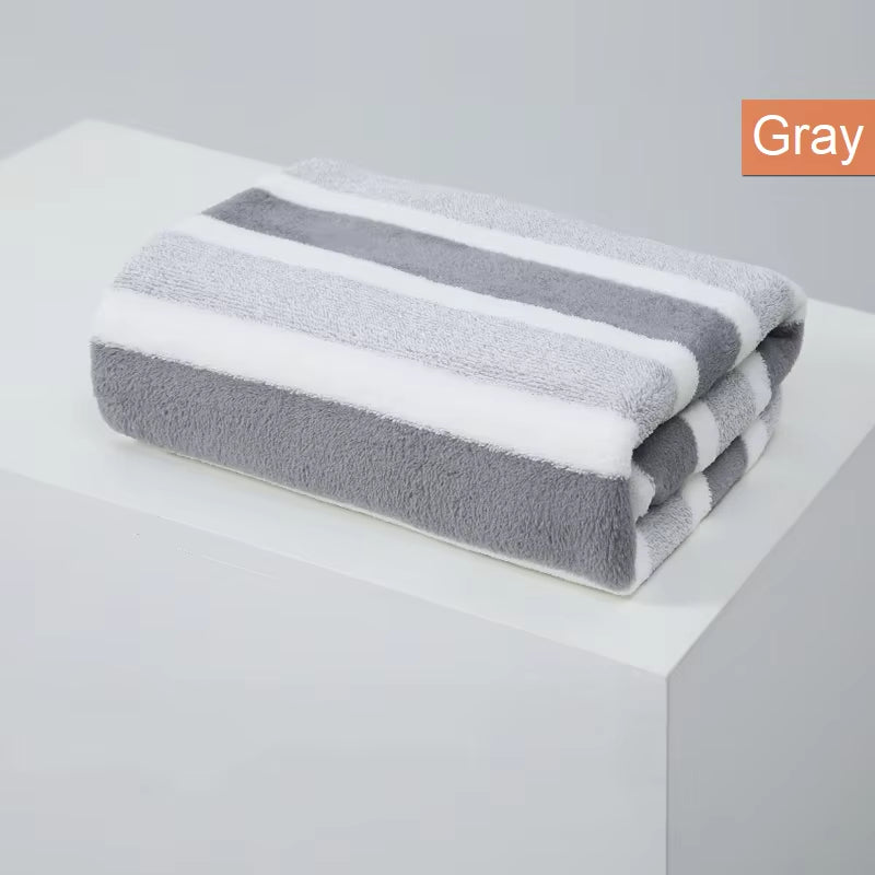 Striped Pattern Towel Set Soft Hand Towel Bath Towel Quick Drying Absorbent Towels for Bathroom