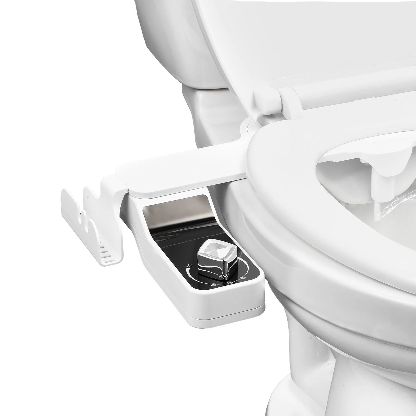 Bidet Attachment for Toilet, 0.3" Ultra Thin Bidet Toilet Seat Attachment - Dual Retractable Nozzles, Adjustable Water Pressure, Non-Electric Cold Water Sprayer for Front Rear Water Wash, White