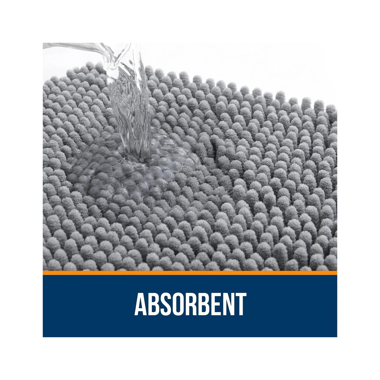 Bathroom Rugs 30X20, Extra Soft Absorbent Chenille Bath Rugs, Rubber Backing Quick Dry, Machine Washable Bath Mats for Bathroom Floor, Tub and Shower, Home Decor Accessories, Grey