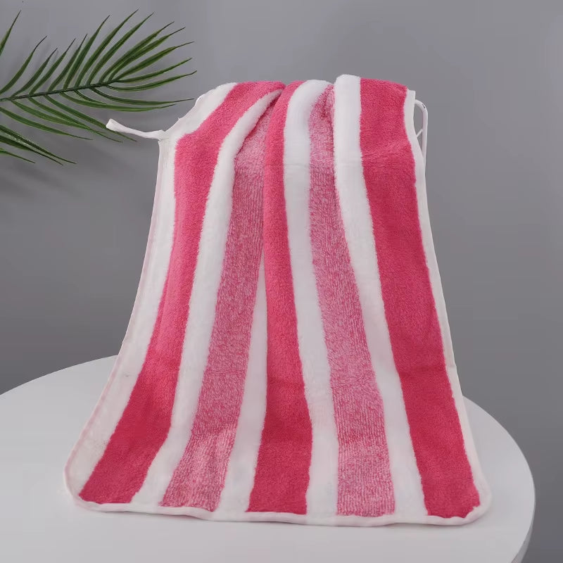 Striped Pattern Towel Set Soft Hand Towel Bath Towel Quick Drying Absorbent Towels for Bathroom