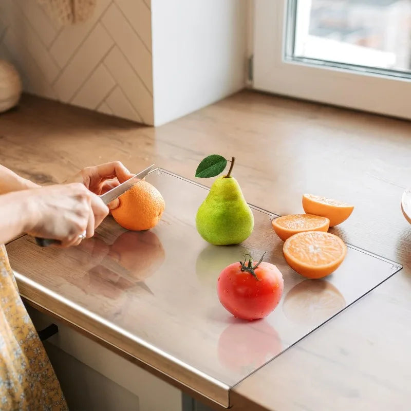 Acrylic Cutting Board with Counter Lip Thickness Clear Acrylic Cutting Board Household anti Slip Cutting Board Kitchen Tools