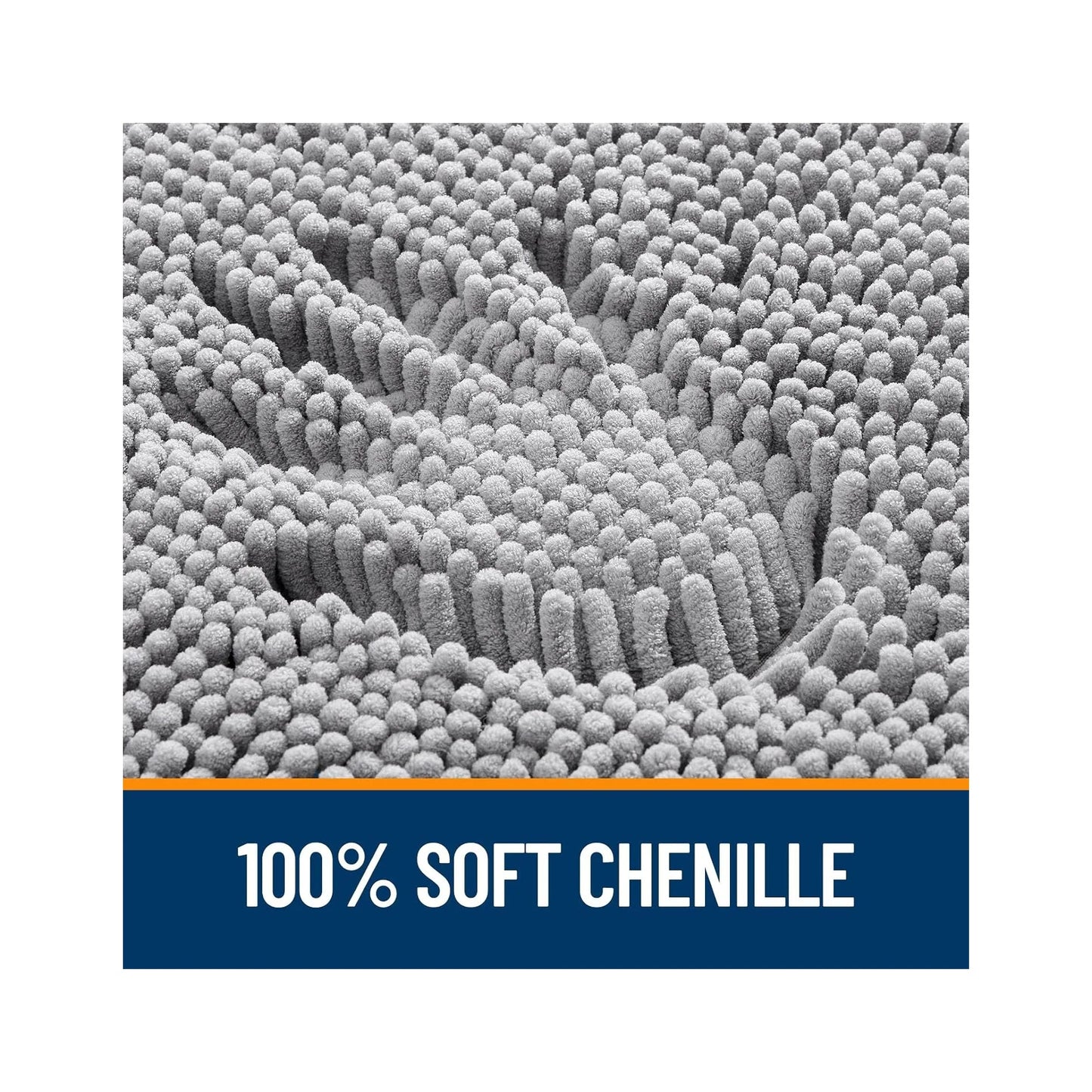 Bathroom Rugs 30X20, Extra Soft Absorbent Chenille Bath Rugs, Rubber Backing Quick Dry, Machine Washable Bath Mats for Bathroom Floor, Tub and Shower, Home Decor Accessories, Grey