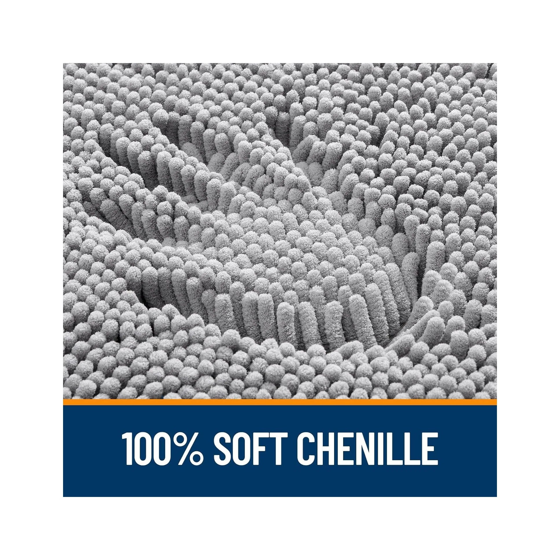 Bathroom Rugs 30X20, Extra Soft Absorbent Chenille Bath Rugs, Rubber Backing Quick Dry, Machine Washable Bath Mats for Bathroom Floor, Tub and Shower, Home Decor Accessories, Grey