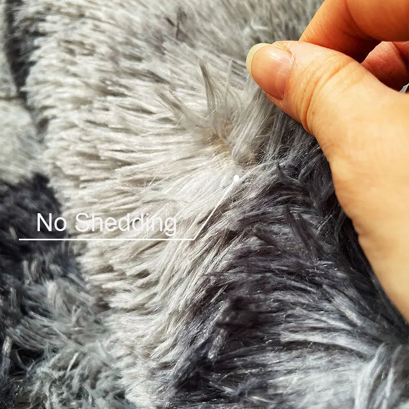 Gray Carpet for Living Room Plush Rug Bed Room Floor Fluffy Mats Anti-Slip Home Decor Rugs Soft Velvet Carpets Kids Room Blanket