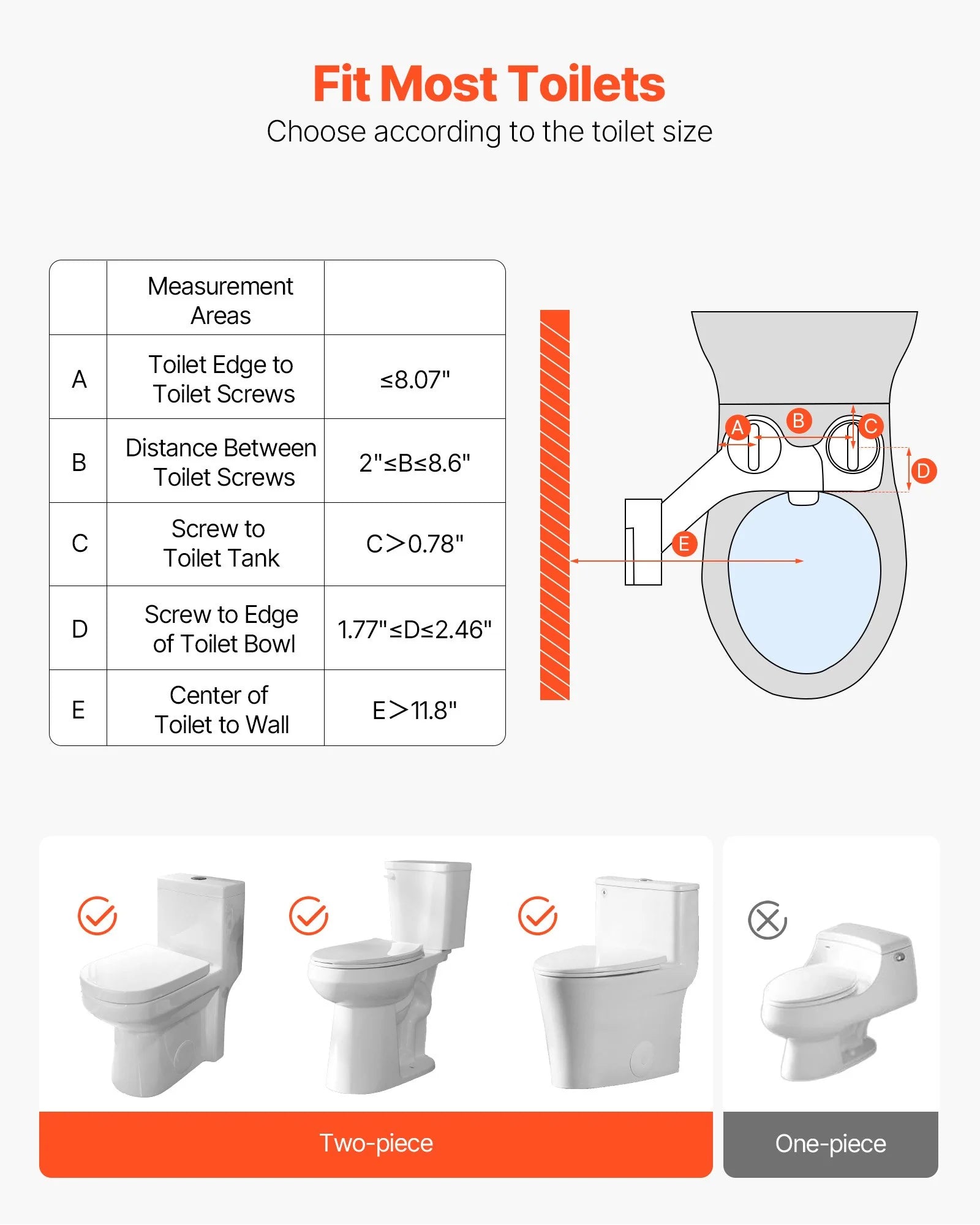Bidet Attachment for Toilet, 0.3" Ultra Thin Bidet Toilet Seat Attachment - Dual Retractable Nozzles, Adjustable Water Pressure, Non-Electric Cold Water Sprayer for Front Rear Water Wash, White