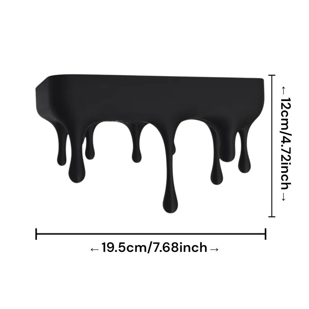 3D Printed Drip Floating Shelf Plastic Artistic Melting Wall Shelf Stable Wall-Mounted Display Stand Gaming Setup