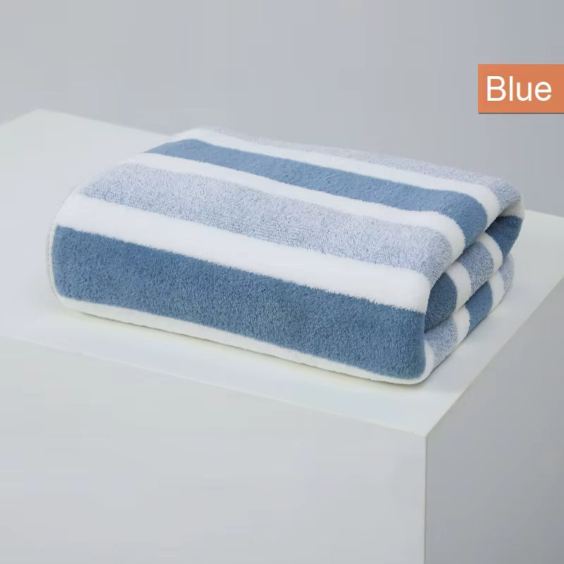 Striped Pattern Towel Set Soft Hand Towel Bath Towel Quick Drying Absorbent Towels for Bathroom