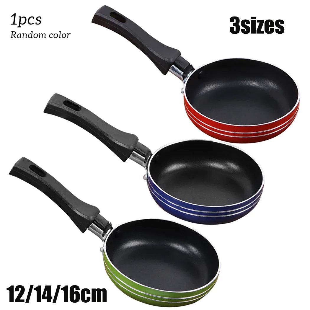 12Cm/14Cm/16/18Cm Mini Frying Pan Non-Stick Steel Frypan Pot Saucepan Random Color for Cookware Kitchen Cookware