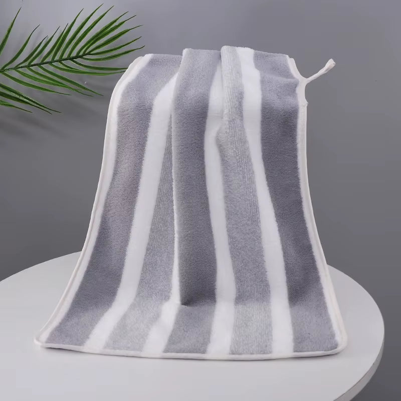 Striped Pattern Towel Set Soft Hand Towel Bath Towel Quick Drying Absorbent Towels for Bathroom