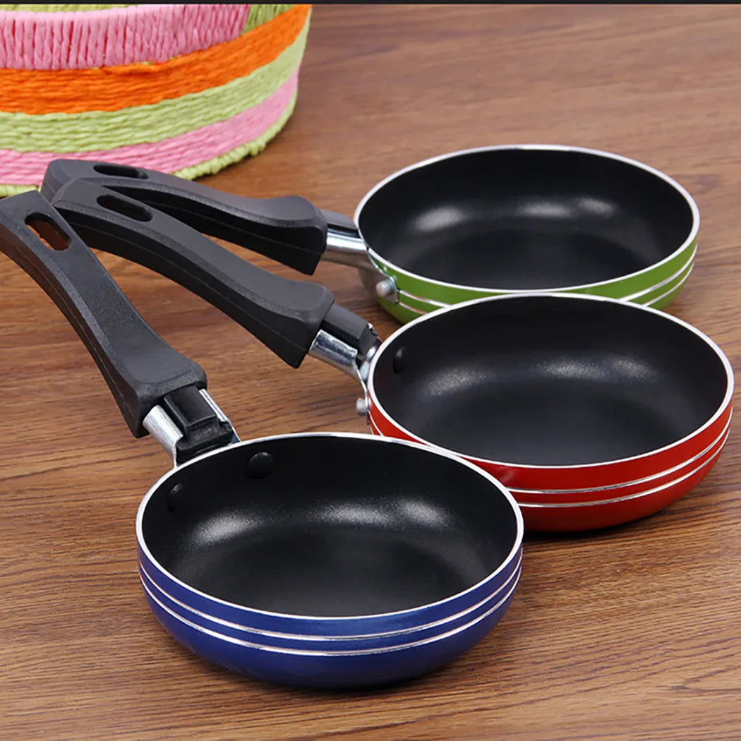 12Cm/14Cm/16/18Cm Mini Frying Pan Non-Stick Steel Frypan Pot Saucepan Random Color for Cookware Kitchen Cookware