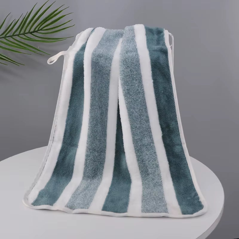 Striped Pattern Towel Set Soft Hand Towel Bath Towel Quick Drying Absorbent Towels for Bathroom