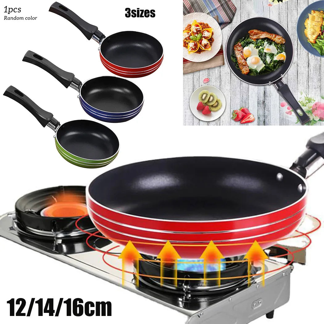 12Cm/14Cm/16/18Cm Mini Frying Pan Non-Stick Steel Frypan Pot Saucepan Random Color for Cookware Kitchen Cookware